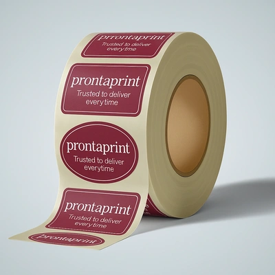 An example of shape cut stickers on a roll