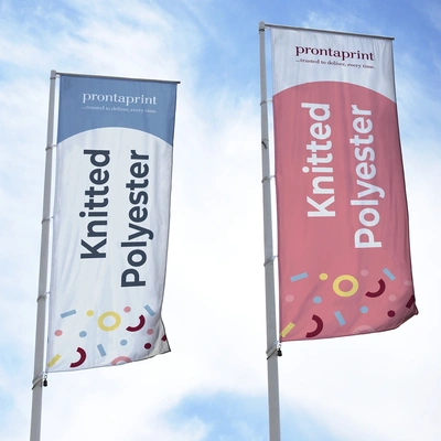 An example of knitted polyester hung on a pole