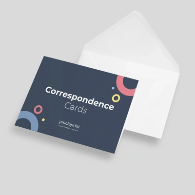 An example of a finished correspondence card