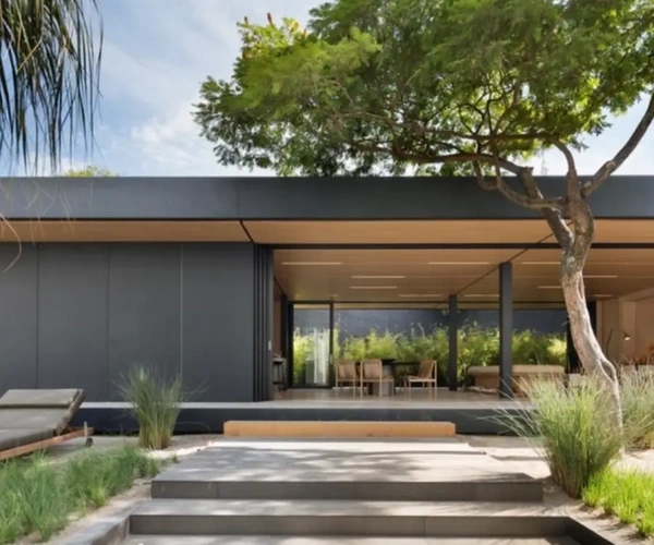 An example of outdoor architectural film being used on a house