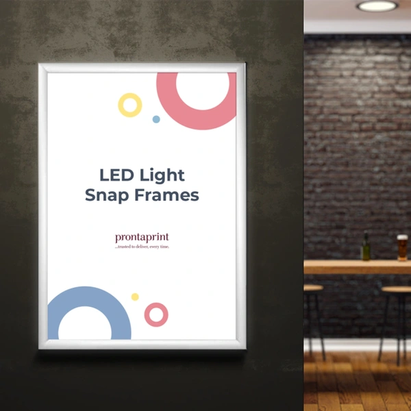 An example of a finished LED Light Snap Frames on a wall
