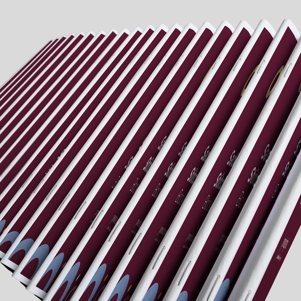 An example of multiple stacked saddle stitched booklets