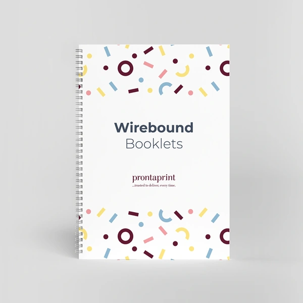 An example of a finished wirebound booklet.