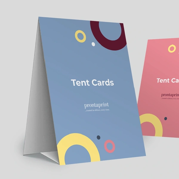 An example of a finished tent card