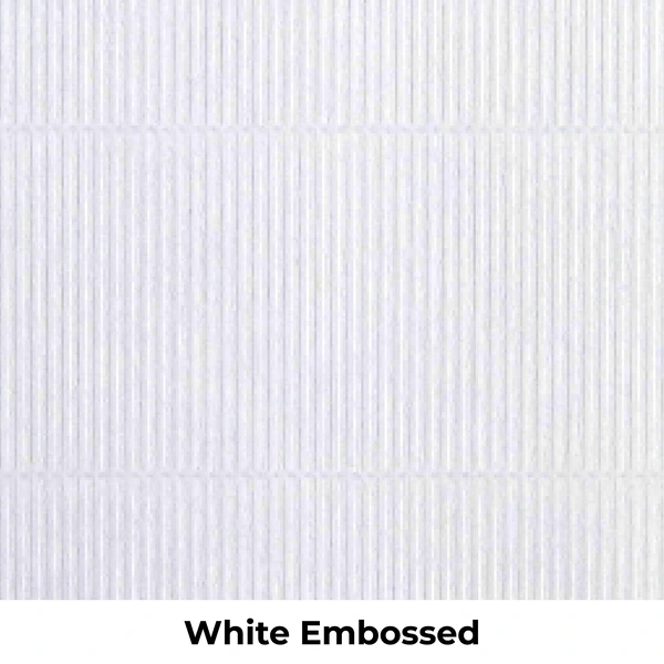 Example of white embossed sticker stock
