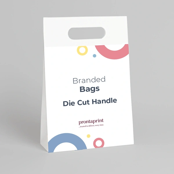 An example of a finished Die cut handle bag