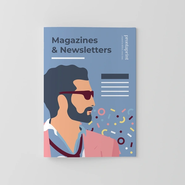 An example of a finished magazine and newsletter.